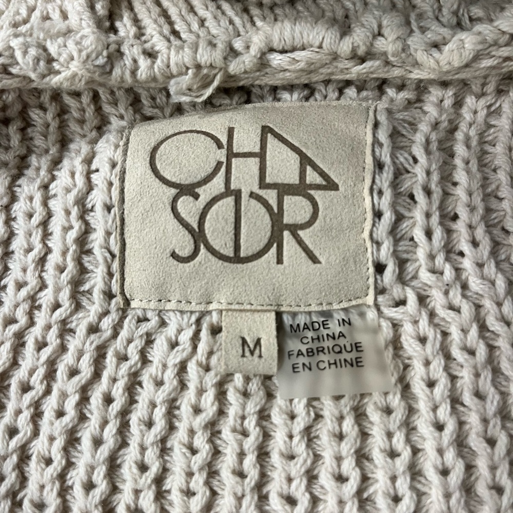 Chaser knit zip up sweater